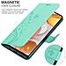 Custodia Compatibile Con Samsung Galaxy A42 / M42 In Turchese Fiore - Coperchio Protettivo In Design Floreale Con Chiusura Magnetica, Funzione Stand E Slot Per Carte - Foto miniatura 5