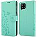 Custodia Compatibile Con Samsung Galaxy A42 / M42 In Turchese Fiore - Coperchio Protettivo In Design Floreale Con Chiusura Magnetica, Funzione Stand E Slot Per Carte - Foto miniatura 8