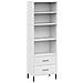 Libreria Con 2 Cassetti Bianco 60x35x180 Cm Legno Massello Oslo - Foto miniatura 2