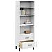 Libreria Con 2 Cassetti Bianco 60x35x180 Cm Legno Massello Oslo - Foto miniatura 3