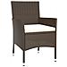 Set Bistrò da Giardino 5 pz con Cuscini in Polyrattan Marrone - Foto miniatura 6