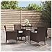 Set Bistrò da Giardino 5 pz con Cuscini in Polyrattan Marrone - Foto miniatura 7
