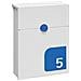 Tondo S E6721-blu Cassetta Postale Indiviuale Con Segnaletica Di Numero, Personalizzabile, Dimensione S (din A5), Bianco E Blu - Foto miniatura 1