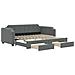 Divano Letto Estraibile Cassetti Grigio Scuro 80x200cm Tessuto - Foto miniatura 1