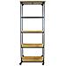 Scaffale In Acciaio E Legno A 4 Ripiani Con Ruote Linea Classic - Foto miniatura 2