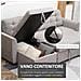 Divano Letto Angolare 3 Posti Con Chaise Longue Contenitore In Tessuto, 217x134x85cm, Grigio - Foto miniatura 4