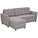 Divano Letto Angolare 3 Posti Con Chaise Longue Contenitore In Tessuto, 217x134x85cm, Grigio - Foto miniatura 1