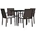 Set Pranzo da Giardino 5pz con Cuscini in Polyrattan e Acciaio - Foto miniatura 3