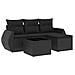 Set Divani Da Giardino 5 Pz Con Cuscini In Polyrattan Nero - Foto miniatura 2