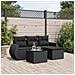 Set Divani Da Giardino 5 Pz Con Cuscini In Polyrattan Nero - Foto miniatura 1
