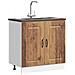 Mobile Base Lavello Kalmar Legno Vecchio 80x46x81,5 Cm - Foto miniatura 1