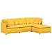 Divano Modulare Con Poggiapiedi E Cuscini Giallo Chiaro - Foto miniatura 2