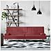 Divano Letto con Portabicchieri in Similpelle Rosso Vino - Foto miniatura 2