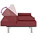 Divano Letto con Portabicchieri in Similpelle Rosso Vino - Foto miniatura 9