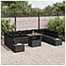Set da Pranzo da Giardino da 11 Pezzi con Cuscini Rattan sintetico Nero Acacia - Foto miniatura 3
