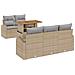 Set di Divani da Giardino  da 6 pezzi con Cuscini Beige in Rattan Poly, Divano da Giardino  per 2 Persone con Ripostiglio e Cuscini Beige in Rattan Poly - Foto miniatura 1