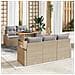 Set di Divani da Giardino  da 6 pezzi con Cuscini Beige in Rattan Poly, Divano da Giardino  per 2 Persone con Ripostiglio e Cuscini Beige in Rattan Poly - Foto miniatura 2
