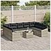Set Divano da Giardino da 10 Pezzi con Cuscini Grigio Rattan - Foto miniatura 3