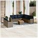 Set Divani da Giardino 10 pz con Cuscini Grigio in Polyrattan - Foto miniatura 2