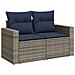 Set Divani da Giardino 10 pz con Cuscini Grigio in Polyrattan - Foto miniatura 5