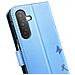 Custodia A Portafoglio Per Galaxy A26 Premium Design Fiori Farfalla, Blu Chiaro - Foto miniatura 3