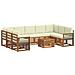 Set divani 10 pcs Naturale e Crema Legno di Acacia Massello - Foto miniatura 1