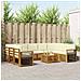 Set divani 10 pcs Naturale e Crema Legno di Acacia Massello - Foto miniatura 2