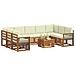 Set divani 10 pcs Naturale e Crema Legno di Acacia Massello - Foto miniatura 3