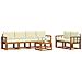 Set di divani da esterno con cuscino 7 pcs Naturale e Crema - Foto miniatura 3
