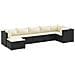 Set Salotto da Giardino con Cuscini 7pz Nero Polyrattan - Foto miniatura 1