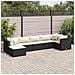 Set Salotto da Giardino con Cuscini 7pz Nero Polyrattan - Foto miniatura 2