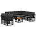 Set di divani da esterno 10 pcs Nero e Grigio scuro Poliestere - Foto miniatura 1