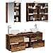 Set di Armadi da Bagno 5 pcs Legno antico 50 x 14,5 x 70 cm - Foto miniatura 3