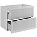 Mobile sottolavabo da 80 cm, Kaschmir, ripiano beige, Lavabo sospeso, Chiusura ammortizzata, Piano di lavoro effetto marmo bianco - Foto miniatura 3