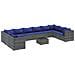 Set Divani da Giardino 11 pz con Cuscini in Polyrattan Grigio - Foto miniatura 1