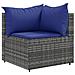 Set Divani da Giardino 11 pz con Cuscini in Polyrattan Grigio - Foto miniatura 3
