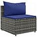 Set Divani da Giardino 11 pz con Cuscini in Polyrattan Grigio - Foto miniatura 4