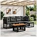 Set Divano da Giardino 6 pz Nero e Grigio scuro polyrattan - Foto miniatura 8