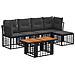 Set Divano da Giardino 6 pz Nero e Grigio scuro polyrattan - Foto miniatura 1