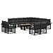 Set Divano da Giardino 14 pz Nero e Grigio scuro polyrattan - Foto miniatura 1