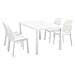 Set Tavolo Da Giardino Rettangolare Fisso Cm 150 X 90 Con 4 Sedie In Wicker Stampato Bianco Da Esterno Giardino - Foto miniatura 1