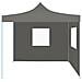 Tendone Per Feste Pieghevole Pop-up Con 2 Pareti 3x3m Antracite - Foto miniatura 9