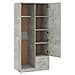 Armadio Grigio Cemento 80x52x180 cm in Legno Multistrato - Foto miniatura 5