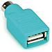 PS / 2 to USB Adapter, Mouse green, Verde, 12 x 20 x 30 mm - Foto miniatura 2