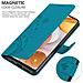 Custodia Compatibile Con Samsung Galaxy A42 / M42 In Blu Fiore - Coperchio Protettivo In Design Floreale Con Chiusura Magnetica, Funzione Stand E Slot Per Carte - Foto miniatura 5