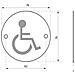 Cartello Tondo Per Toilette Per Disabili, Da Avvitare, Targa In Acciaio Inossidabile Spazzolato, Marcatura Nera, Ø76mm - - Foto miniatura 2