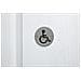 Cartello Tondo Per Toilette Per Disabili, Da Avvitare, Targa In Acciaio Inossidabile Spazzolato, Marcatura Nera, Ø76mm - - Foto miniatura 3
