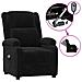 Poltrona Elettrica Massaggiante Reclinabile Nera In Velluto - Foto miniatura 1