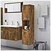 Armadietto Bagno Rovere Fumo 30x30x130 Cm In Legno Multistrato - Foto miniatura 1