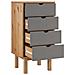 Cassettiera Marrone E Grigia 46x39,5x90 Cm Legno Massello Pino - Foto miniatura 5